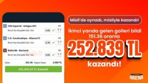İkinci yarıda gelen golleri bildi 151.36 oranla 252.839 TL kazandı!