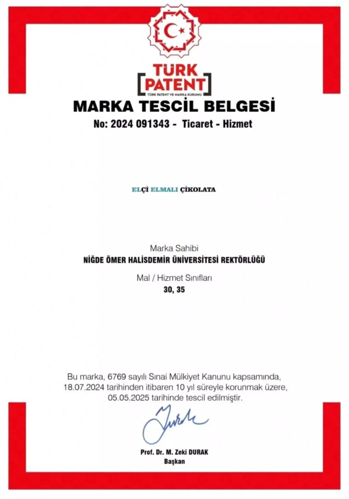 Niğde Ömer Halisdemir Üniversitesi’nden Marka Tescili Başarısı