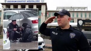 Erzurum’da Trafik Kazası ve Polis Memurunun Hızır Gibi Yardımı