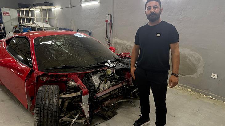 17 milyon liralık Ferrari’yi perte çıkartan usta konuştu: Aracın kaskosu da yok.