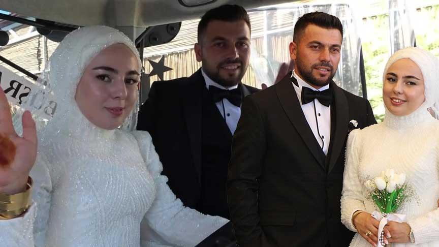 Gelinlik giydi, direksiyona geçti! Düğün arabasını gören şaşkına döndü