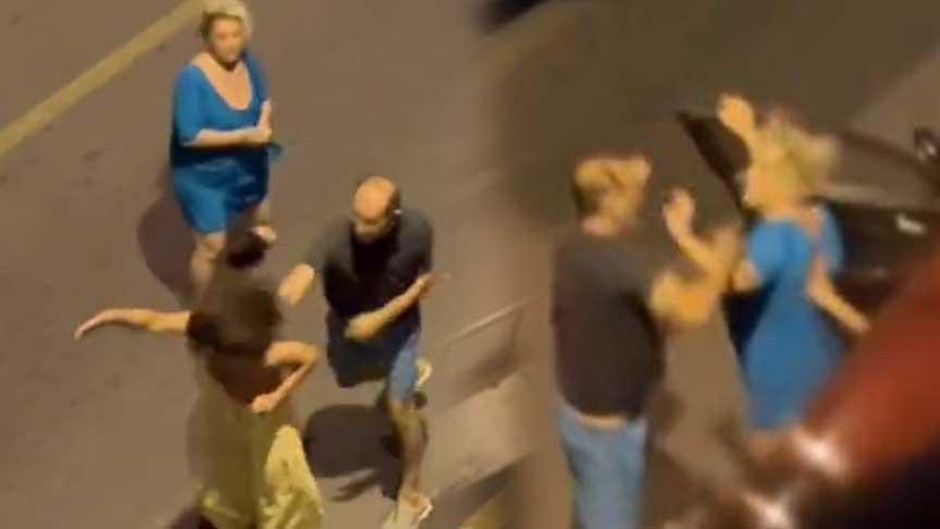 Kuşadası’nda ilginç kavga,! 2 kadın bir erkek ortalığı ayağa kaldırdı