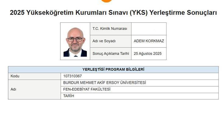 Mehmet Akif Ersoy Üniversitesi Rektörü YKS’de 1’inci Oluyor: Adem Korkmaz Yönetiminin Öğrenciliğe Dönüşü