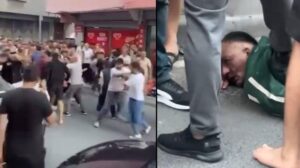 Sokak ortasında dehşet! Kız arkadaşını bıçaklayan zanlıyı mahalleli linç etti