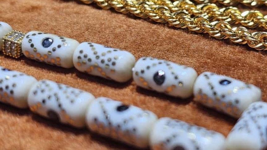 Fil Dişi Tespihte Pırlanta ve Altın Dokunuşu: Özel Sipariş