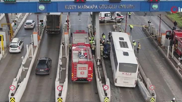 İstanbul Silivri’de Karşılaşan İki Araç: Yolcu Otobüsü ve Otomobilin Çarpışması