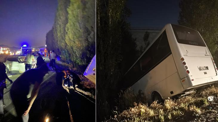 Ankara’da Yol Yapımında Çarpışma: Servis Aracı Şarampole Yuvarlandı ve Yaralılar Var